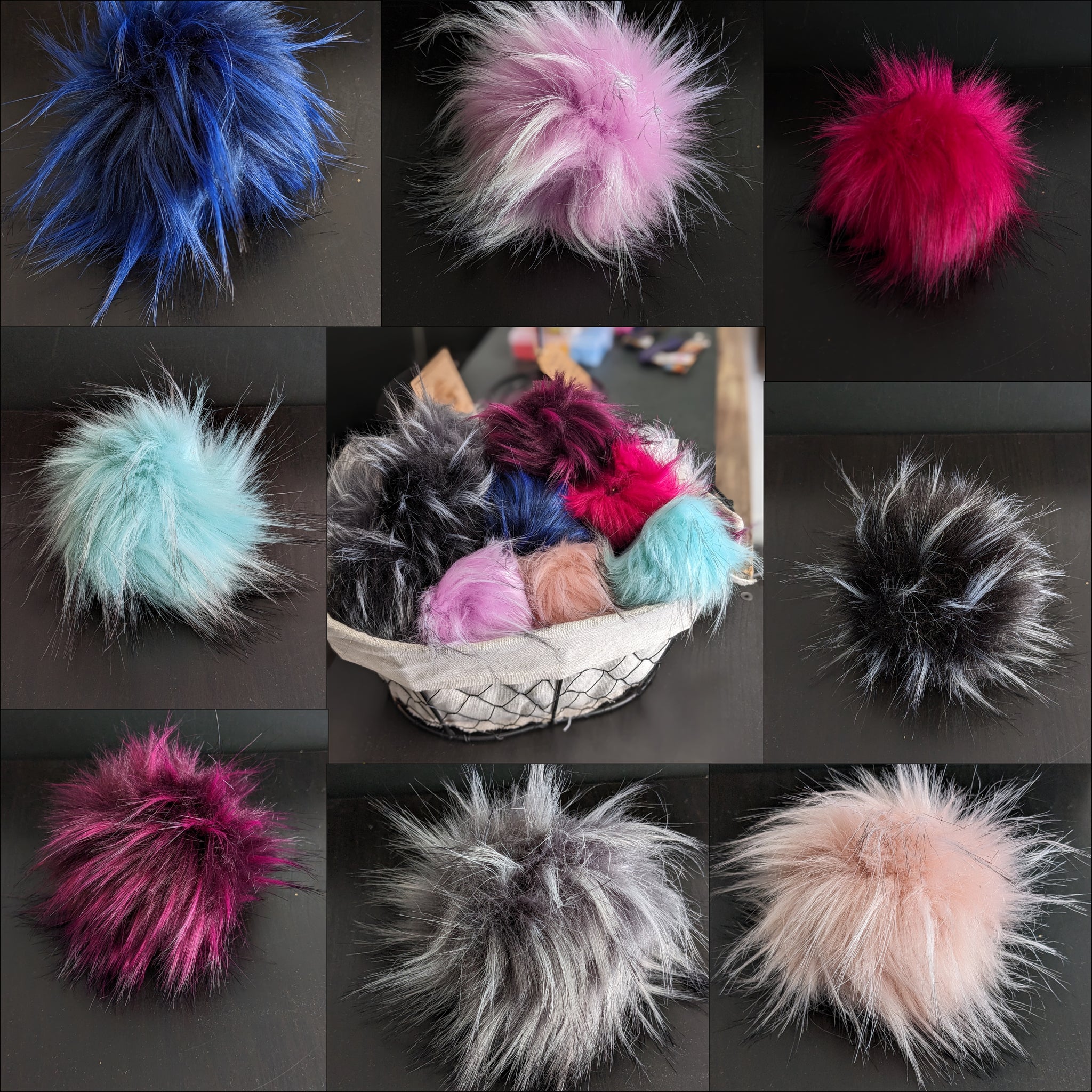 Lot de 35 Pompons fausse fourrure