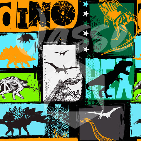 Dino patchwork orange