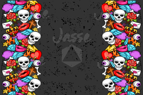 Skull Kiss Border print