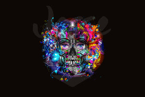 Panneau Tête de mort couleurs